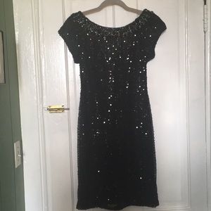 Black sequin cocktail dress
